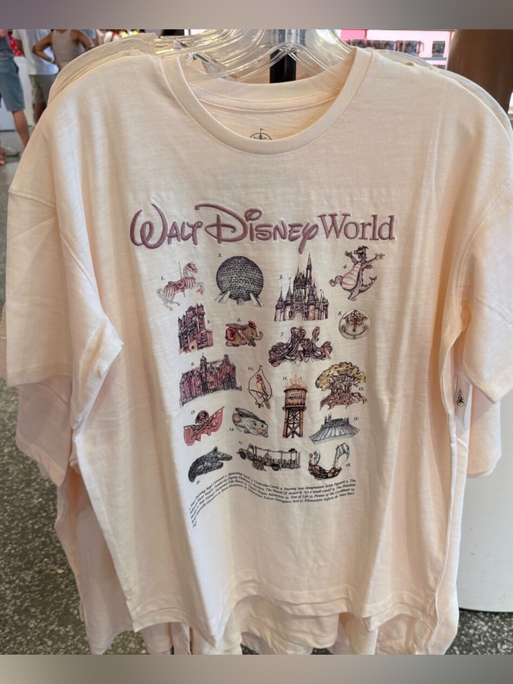 NWT Disney Parks 2025 WDW Attractions Icons Embroidered Short Sleeve T Shirt